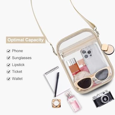USPECLARE Clear Purse Stadium Transparent Messenger Bag Stadium Approved for Men and Women Clear CrossBody Bag - Image 5