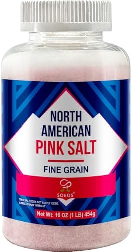 Soeos American Pink Salt, Fine Grain 16 Ounce, Pink Rock Salt, Salt for Grinder Refill, Perfect for Cooking & Seasoning - Image 1