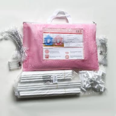 Juliful Unic Princess Play Tent for Girls with 20-ft Star Light String – Large Pink Castle Playhouse Toy for Kids, Indoor & Outdoor, Perfect Birthday for Children, 55"×53" (D×H) - Image 7