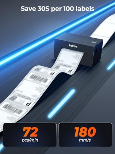 MUNBYN Bluetooth Thermal Label Printer, 130B Wireless 4x6 Shipping Label Printer for Shipping Packages Small Business Office or Home, Compatible with iPhone Android iPad Windows macOS Chrome Etsy eBay - Image 3