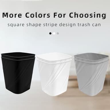 DAJITRE Small Plastic Trash Can Wastebasket Recycling Bin for Bathroom, Dorm, Bedroom，Home Office, Garbage Can for Bedroom, Kids Room (1, Black) - Image 8