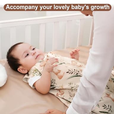 PHF Soft Baby Sleep Sack 6-12 Months 100% Organic Cotton Wearable Blanket, 2-Way Zipper 0.5 TOG Toddler Sleeping Sack 3 Pack, Comfy Sleep Bag for Baby Boys Girls, Woodland (Medium) - Image 3