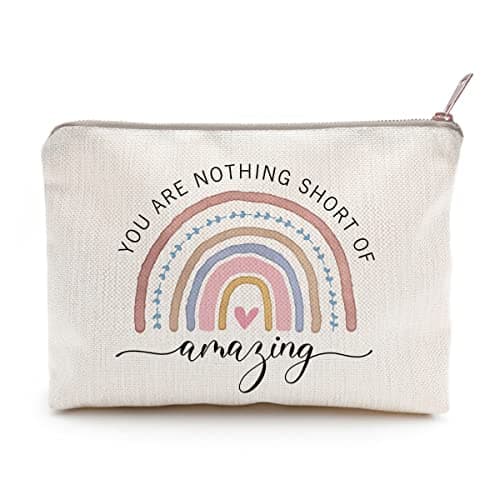 You Are Nothing Short Of Amazing Makeup Case Rainbow Makeup Bag Gift Best Friend Gift Sister Birthday Gift Funny Quote For Besite - Image 1