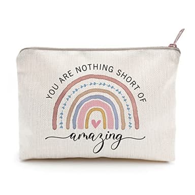 You Are Nothing Short Of Amazing Makeup Case Rainbow Makeup Bag Gift Best Friend Gift Sister Birthday Gift Funny Quote For Besite - Image 1