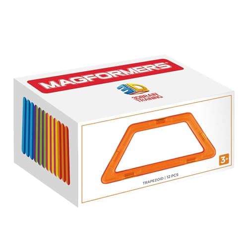 Magformers Trapezoid 12PC Set - Magnetic Tiles Building Blocks, Educational Kit, STEM Toy Set - Magnetic Building Tiles for Kids to Develop Problem-Solving Abilities and Shape Recognition - Image 1