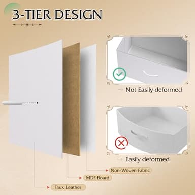 WLIVE Dresser for Bedroom with 8 Drawers, Wide Fabric Dresser for Storage and Organization, Bedroom Dressers, Chest of Drawers for Living Room, Closet, Hallway, White - Image 6