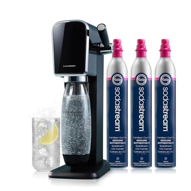 SodaStream Art Sparkling Water Maker Bundle in Black, with 3-Pack CO2 and Carbonating Bottle - Image 1