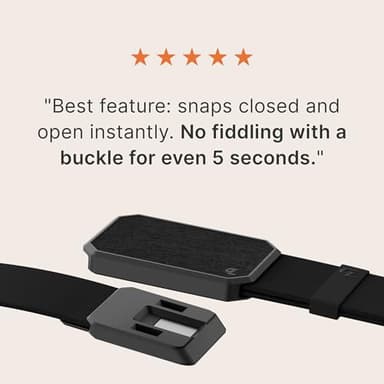 Groove Life Groove Belt Black/Black - Men's Stretch Nylon Belt with Magnetic Aluminum Buckle, Lifetime Coverage - Medium (33-36") - Image 5