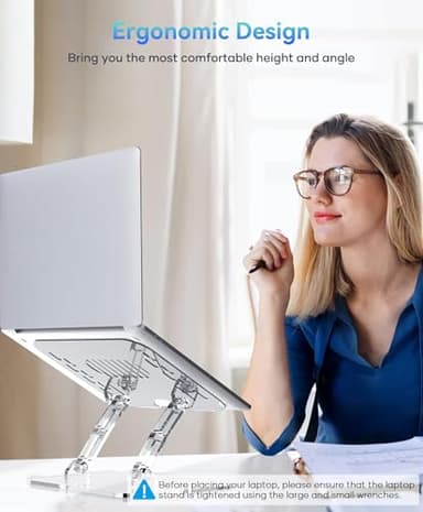 Lpoake Adjustable Foldable Laptop Stand, Portable Ergonomic Computer Stand for Laptop, Compatible with 10 to 15.6 Inches Notebook Computers - Image 2