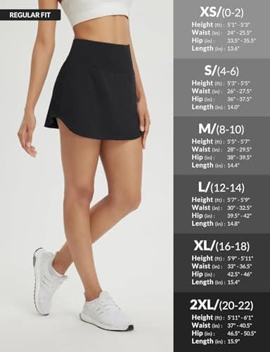 baleaf Womens Tennis Skirt Golf Skorts for Woman High Waisted with Shorts Pockets Athletic Running Black XS - Image 7