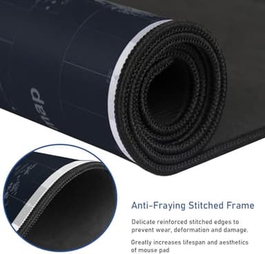 Large Extended Gaming Mouse Pad with Stitched Edges,(35.4X15.7In) Durable Non-Slip Natural Rubber Base, Waterproof Computer Keyboard Pad Mat for Esports Pros/Gamer/Desktop/Office/Home, Map - Image 2