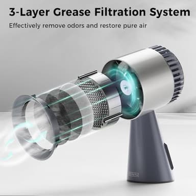 Empava Portable Range Hood for Cooking, 3-Speed Desktop Kitchen Exhaust Fan for Indoor BBQ, Hot Pot and RV, Detachable Filter and Oil Cup, 13pc Cotton Filter - Image 3