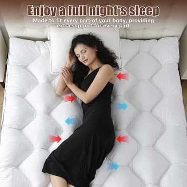 WhatsBedding 3 Inch Memory Foam Mattress Topper Queen, Extra Soft Pillow Top Mattress Topper with Breathable Air Mesh Sides, 1700GSM Fluffy Shredded Memory Foam Filled & Thicked Down Alternative-Lined - Image 4