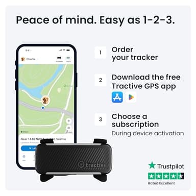Tractive Smart Dog GPS Tracker | Live Pet Tracker with Virtual Fence | Vital Sign Monitoring of Heart & Respiratory Rate | Bark Monitoring | Dog Collar Attachment (Black) - Image 7