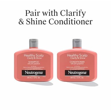 Neutrogena Exfoliating Healthy Scalp Clarifying Shampoo for Oily Hair & Scalp, Pink Grapefruit pH-Balanced Anti-Residue Formula Adds Shine, Sulfate, Paraben & Phthalate-Free, Color-Safe, 12 Fl Oz - Image 8