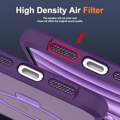 SKYLMW Compatible with iPhone 16 Case with Invisible Magnetic O-Ring Stand Military-Grade Translucent Case for iPhone 16 6.1" [Compatible with Mag-Safe][Great Grip Feeling], Purple - Image 8