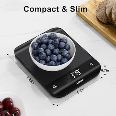 Ultrean Food Scale, Digital Kitchen Scale with LED Display, Weight Grams and Ounces for Baking Cooking, 6 Units with Tare Function, 11lb (Batteries Included) - Image 5
