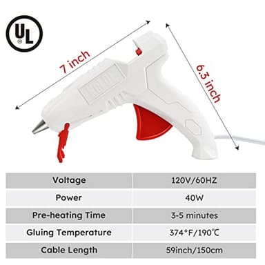 KeLDE 40W Fine Tip Hot Glue Gun Kit, With 10pcs Glue Sticks 0.43x4" High Temperature Melting For Precise Handcraft, DIY Project, Home Decor, Repairs - Image 2