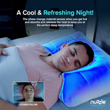Nuzzle Cooling Adjustable Pillow for Adult Sleeping, Luxury Standard Size Bed Pillow Hotel Collection - Best Adjust Height Soft Firm Pillow for Back, Stomach or Hot Sleepers - Home Gifts - Image 2