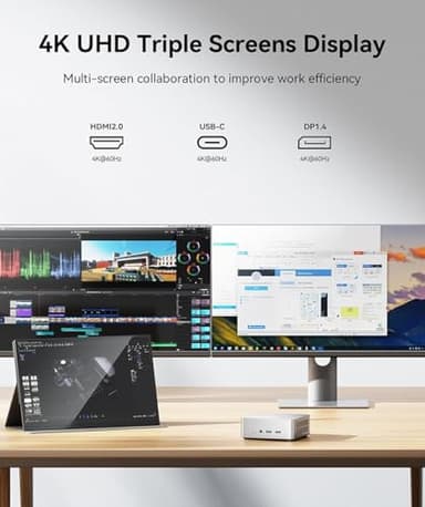 Mini PC, 12th Gen i9-12900HK(14C/20T), 32GB DDR4 RAM 1TB SSD Desktop Mini Computers, 4K Triple Display Small Computer HDMI+DP+USB-C - Image 5