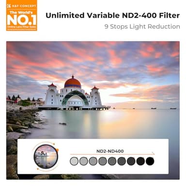 K&F CONCEPT 82mm Putter Variable ND Filter ND2-ND400 (1-9 Stops) 28 Multi-Layer Coatings Import AGC Glass Adjustable Neutral Density Filter for Camera Lens (Nano-X Series) - Image 2