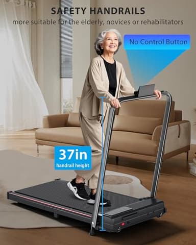 340lb Capacity Walking Pad Treadmill with 12% Incline, Double Deck Under Desk Treadmill Support Full Manual/3-Preset Countdown/App Mode, Portable Treadmills for Small Spaces - Image 4