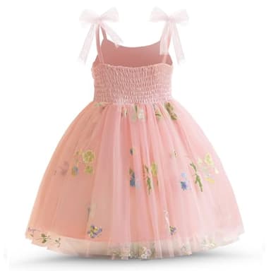 Nileafes Toddler Baby Girl Party Dress Floral Tutu Princess Elasticity Cake Smash Photo Shoot Dresses Size 4Y (3-4 Years, 120-Pink) - Image 2