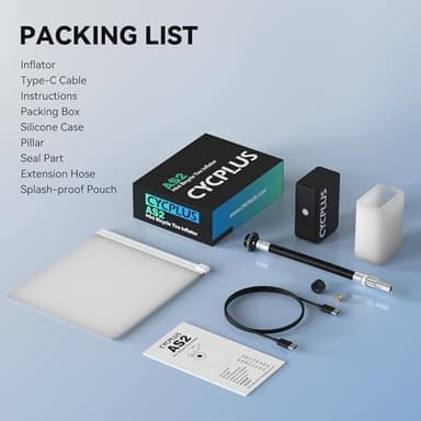 CYCPLUS AS2 Tiny Pump Bike Pump Portable Ultra-Mini 100PSI Electric Bicycle Pump Type-C Rechargeable Battery, No Pressure Display(Black) - Image 8