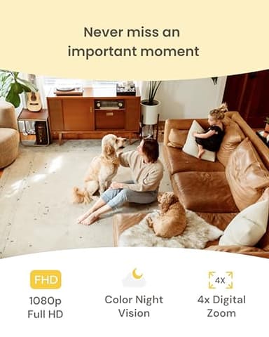 Furbo Mini Pet Camera: Security Cam w/Barking/Meowing Alerts, Cat or Dog Tracking w/Phone App, Smart Home Indoor Monitoring, 2-Way Speaker. No Subscription Needed. Standard See, Talk & Toss Features - Image 3