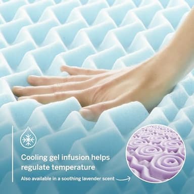 LUCID Gel Infused Memory Foam Mattress Topper – 2 Inch Mattress Topper – 5 Comfort Zones Relieve Pressure – CertiPUR-US Certified Foam - Queen - Image 4