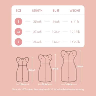 2-Pack Newborn Swaddle Sleep Sack - Arms Up Swaddle 0-3 Months, Baby Transitional Swaddles for Newborn, Cuff Removable Design, Pink Bunny Breathable Sleep Sacks with 2-Way Zipper - Image 7