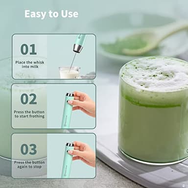 Maestri House Rechargeable Milk Frother with Stand, LunaFro Handheld Electric Foam Maker Waterproof Detachable Stainless Steel Whisk Drink Mixer Foamer for Lattes, Cappuccino - Image 5