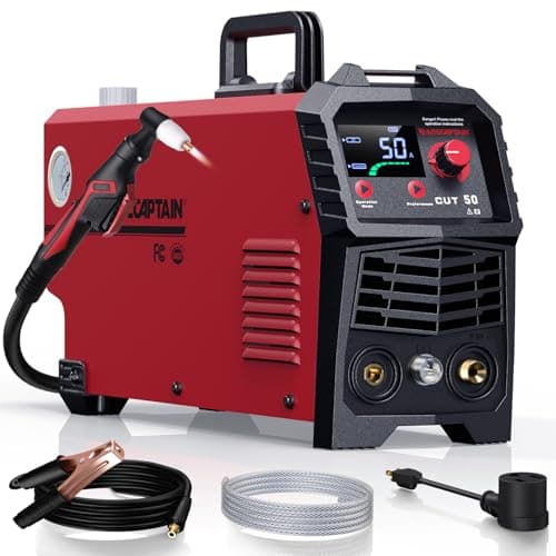ARCCAPTAIN Plasma Cutter, [Large LED Display] 50Amps Cutter Machine with 110/220V Dual Voltage DC Inverter IGBT 1/2 Inch Clean Cut Post Flow and 2T/4T, for Beginners DIY - Image 1