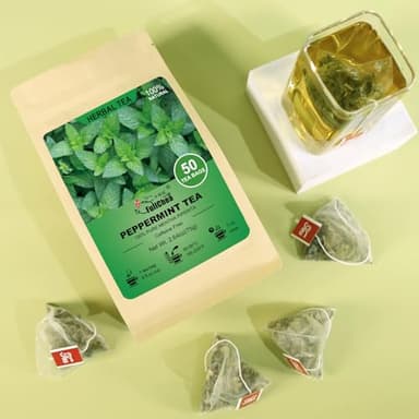 FullChea - Peppermint Tea Bags, 50 Teabags - Premium Peppermint Leaves - Refreshing & Minty - Non-GMO - Caffeine-free - Freshen Breath & Aid Digestion - Image 5