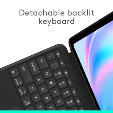 Logitech Combo Touch iPad Air 13 inch Case M2 (2024), iPad M3 & Air Keyboard Case with Kickstand - Midnight Black - Image 3