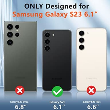 SPIDERCASE Designed for Samsung Galaxy S23 Case, [10 FT Military Grade Drop Protection], 2 Pack [Tempered Glass Screen Protector+Camera Lens Protector] Heavy Duty Shockproof Case, Black - Image 2