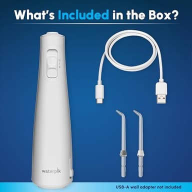 Waterpik Cordless Pulse Rechargeable Portable Water Flosser for Teeth, Gums, Braces Care and Travel with 2 Flossing Tips, Waterproof, ADA Accepted, WF-20 White, Packaging May Vary - Image 4