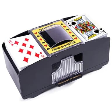 Rareidel Automatic Card Shuffler 2 Deck, Battery Operated Card Dealer Machine, Electric Casino Card Shuffler for UNO, Blackjack, Texas Hold'em, Home Card Games - Image 1