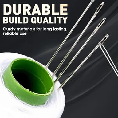 Big Eye Steel Sewing Needles Kit, Stainless Steel Needles for Hand Sewing, 34/36PCS Big Eye Steel Needles Set - Long & Thin Handmade Quilting & Sewing Needles Kit for Household, DIY (36pcs) - Image 4