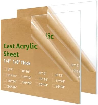2 Pieces 5" x 7" Cast Plexiglass Sheet -1/8" Thick Clear Acrylic Sheet Clear Plastic Sheet, for Sign,Craft, Photo Frame, DIY Display Projects - Image 3
