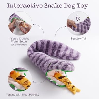 Fuzzwoof Hide and Seek Dog Toys, No Stuffing Snake Squeaky Dog Toy, Puppy Toys for Teething, Tug of War Toy for Small Medium and Large Breed Durable Dog Toy to Keep Them Busy - Image 2