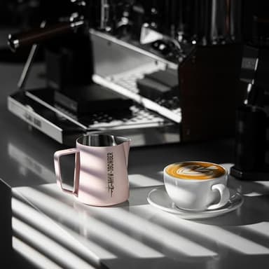MHW-3BOMBER Milk Frothing Pitcher 600ml/20oz Espresso Steaming Pitcher Stainless Steel Frothing Cup Capuccino Latte Art Pitcher, Pink P5018-OS - Image 3