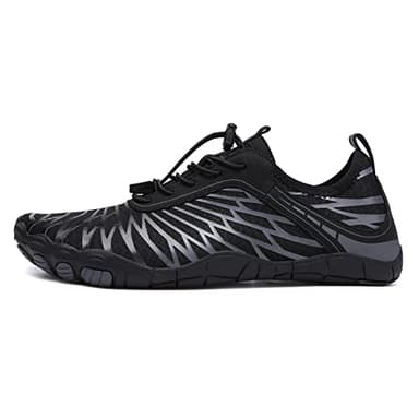 Hiking Barefoot Shoes for Women Men Breathable & Non-Slip Athletic Footwear Wide Toe Water Shoes,Designed for Walking,Running&Swimming Black - Image 2