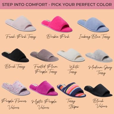 Dearfoams Women's Beatrice Velour Slide, Mystic Purple Velour, M - Image 3