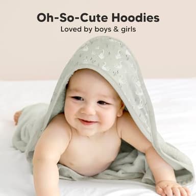 KeaBabies Hooded Baby Towel for Newborn - Viscose Derived from Bamboo Large Baby Bath Towels with Hood for Boys, Girls, Toddler, Extra Absorbent & Soft Newborn Bath Essentials (Serenity) - Image 7