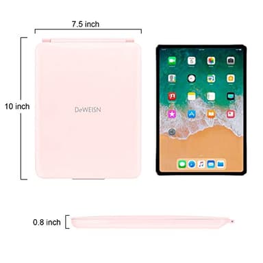 deweisn Folding Travel Mirror Lighted Makeup Mirror with 72 LEDs 3 Colors Light Modes, USB Rechargable, Portable, Ultra Thin, CompactVanity Mirror with Touch Screen Dimming for Cosmetic (Pink) - Image 2