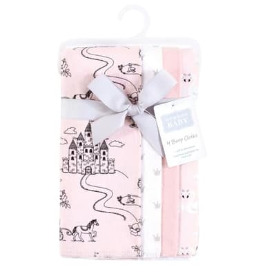 Hudson Baby Unisex Baby Cotton Flannel Burp Cloths, Fairytale Princess, One Size - Image 2