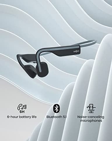 SHOKZ OpenMove - Open-Ear Bluetooth Sport Headphones, Bone Conduction Wireless Earphones, Sweatproof for Running and Workouts, with Sticker Pack, Grey - Image 6
