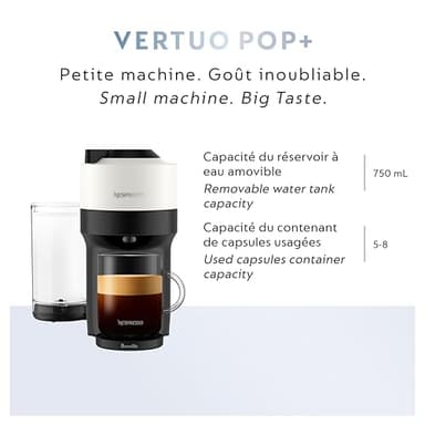 Nespresso Vertuo Pop+ Coffee and Espresso Maker by Breville, Coconut White - Image 7