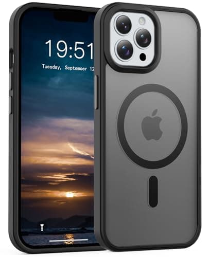 Temdan for iPhone 13 Pro Max Case, Compatible with Magsafe, Anti-Yellowing, Military-Grade Protection, Shockproof Slim Magnetic Phone Case Cover, Black - Image 1